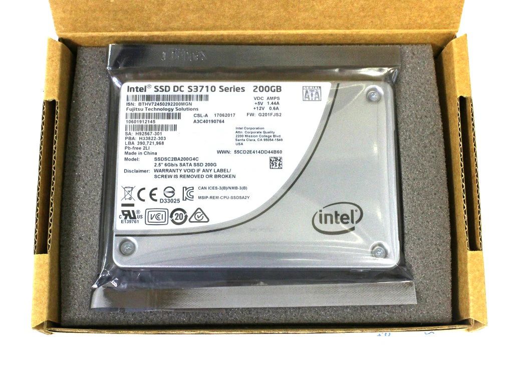 intel 未使用 SSDSC2BA200G4C DC S3710シリーズ SSD 200GB SATA2.5インチ 6Gbps MLC 高耐久モデル  【未使用品】【20180711】