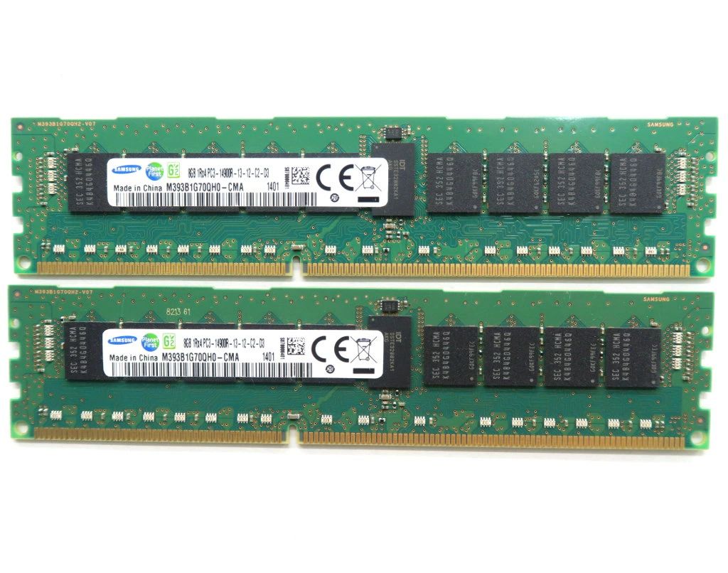 Samsung 8GBx2枚書き割り16GB分 マイコン3-14900R DDR3 Registered ECC DELL Precision T3610/T5610/T7610 hp Z620/Z820等相応う 【中古】【202007