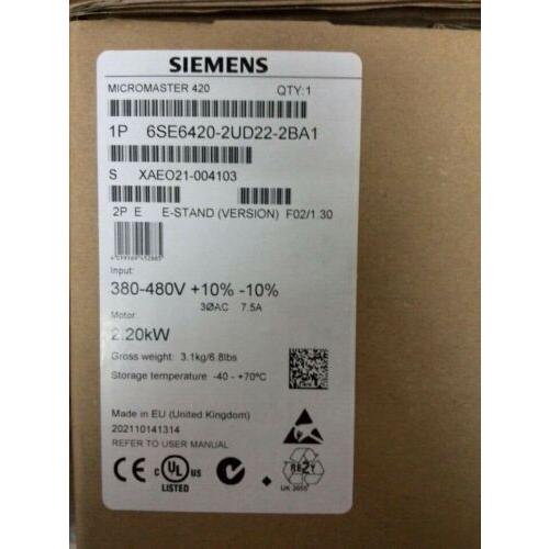 【新品 適格請求書発行可】 SIEMENS 6SE6420-2UD22-2BA1 6SE6 420-2UD22-2BA1 シーメンス 【６ヶ月保証】