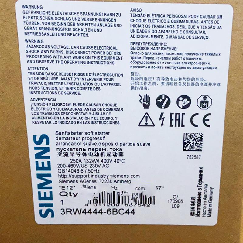 【新品 適格請求書発行可】SIEMENS シーメンス 3RW4444-6BC44 132KW【６ヶ月保証】