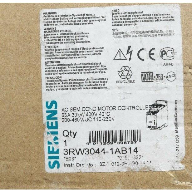 【新品 適格請求書発行可】Siemens 3RW3044-1AB14 シーメンス【６ヶ月保証】｜3am Studio