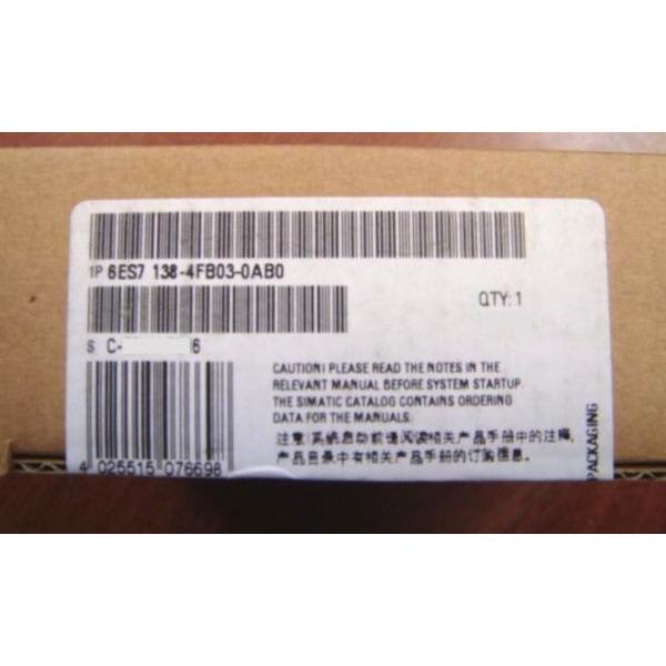 【新品 適当お願いごと書振り出し可】 Siemens ジーメンス6ES7 138-4FB03-0AB0インターフェイスモジュール【６ヶ月引き受ける】