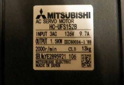 【新品 適当お願いごと書振り出し可】MITSUBISHI/三菱 HC-UFS152B サーボ原動機【６ヶ月引き受ける】