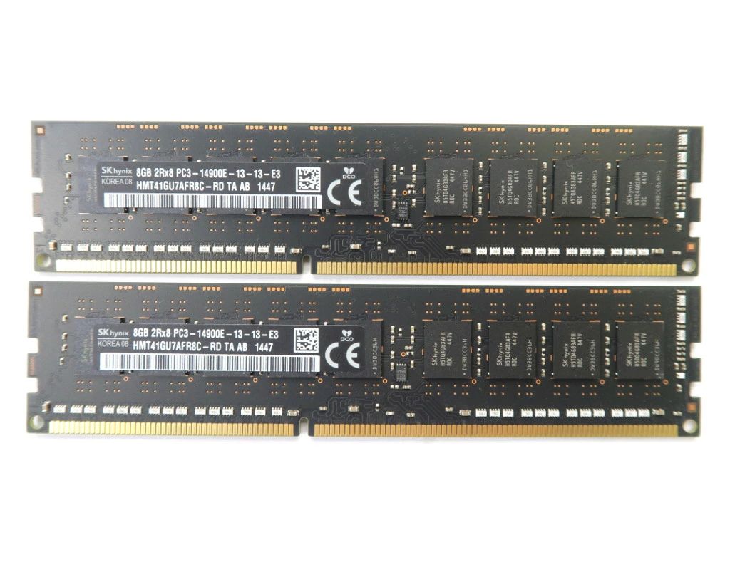 SK hynix 8GBx2枚書き割り 16GB分 パソコン3-14900E DDR3 ECC Unbuffered hp Z420/Z620/Z820 DELL Precision T3610等相応う 【中古】【20190215】