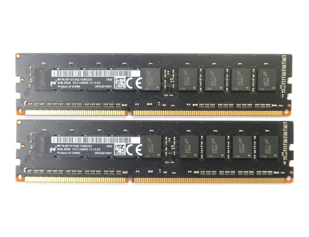 Micron 8GBx2枚書き割り 16GB分 パソコン3-14900E DDR3 ECC Unbuffered hp Z420/Z620/Z820 DELL Precision T3610等相応う 【中古】【20190215】