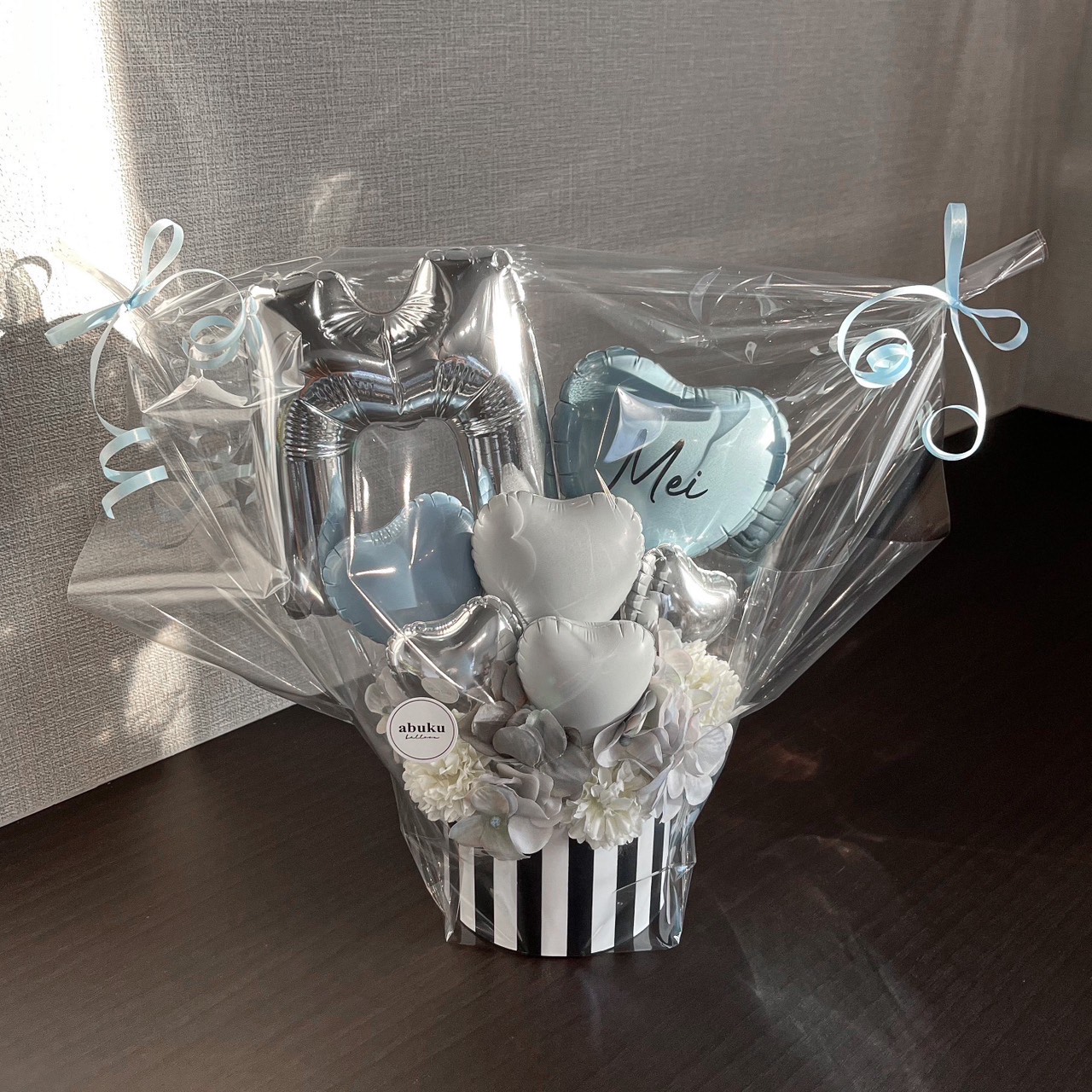 Baby blue eyes (*・ω・ ギフト　バルーンアレンジ 結婚式 電報 ギフト】アレンジバルーン エレガントジョーゼット