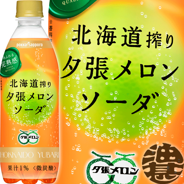 『２ケース送料無料！』 （地域限定） ポッカサッポロ 北海道搾り 夕張メロンソーダ 500mlペットボトル×２ケース48本（１ケースは24本入り）北海道 メロン 炭酸飲料 ※ご注文いただいてから４日～１４日の間に発送いたします。/ps/