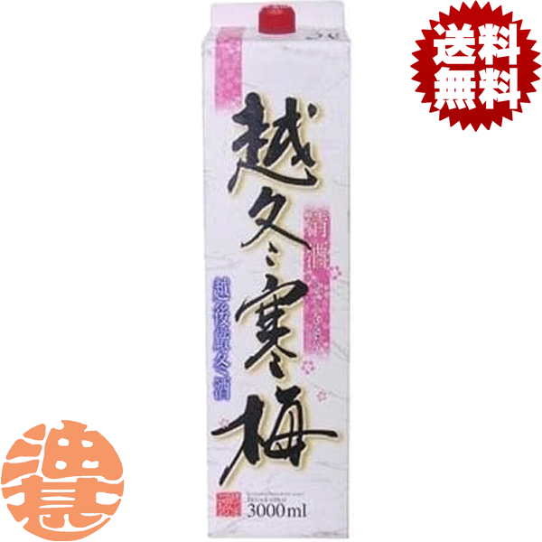 『２ケース送料無料！』（地域限定）小山本家酒造 越冬寒梅 3L紙パック&times;２ケース8本(１ケースは4本入り)【3000ml 清酒 日本酒】[qw]｜あぶらじんビバレッジ店