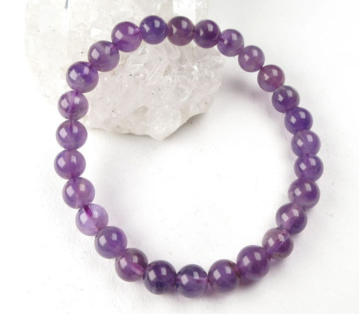 新品箱付き　アメジスト紫水晶パワーエネルギーアップ金運恋愛運贈りプレゼント誕生日 金針水晶 アメジストブレス K13516[アメジスト 紫水晶 ブレスレット