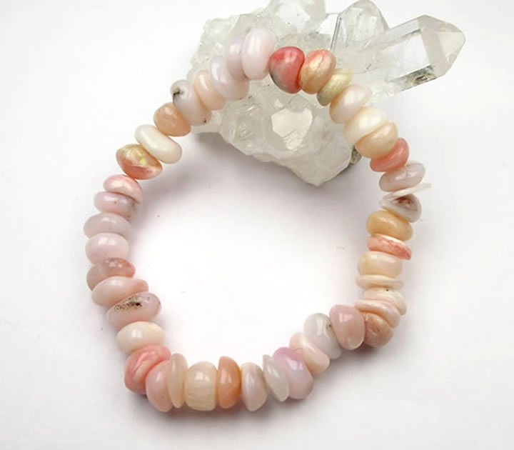 楽天市場】ピンクオパール 編み込みブレスレット 天然石