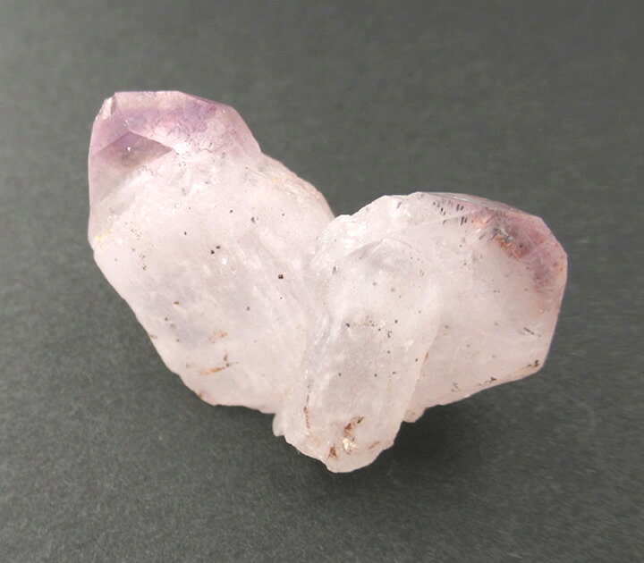 日本式双水晶 アメジスト マダガスカル産 天然石 ハート型 人間関係 japan029