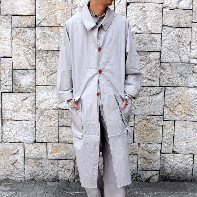 【20　SS】FRANK LEDER(フランクリーダー)/ TRIPLE WASHED THIN COTTON COAT -(95)GREY- 77,440円