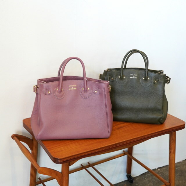 YOUNG&OLSEN(ヤングアンドオルセン) / EMBOSSED LEATHER BELTED TOTE S【2色展開】