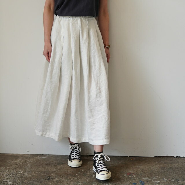 Sarah(サラ)/ 〈Kelly〉Linen Twill ゴムタックスカート【2色展開】