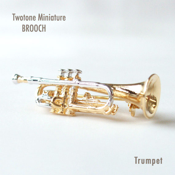 楽天市場】ミニチュア楽器ブローチ サックスホン ゴールド＆シルバー