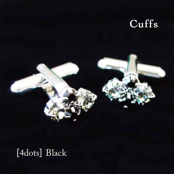 カフス 4dots black　結婚式・卒業式・入学式・パーティー・就職祝い　プレゼント・ギフトに