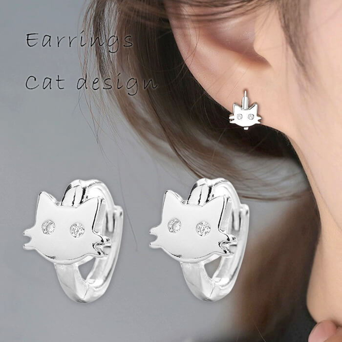 楽天市場】ピアス ねこ 猫 にゃんこ 金属アレルギー つけっぱなし