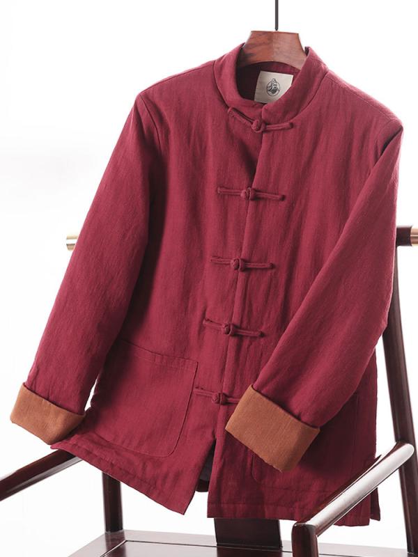 メンズ 秋冬 綿素材 暖か コート ジャケット ズボン レトロ スタイル 防寒 服 セット 普段使い|アクセルジャパン