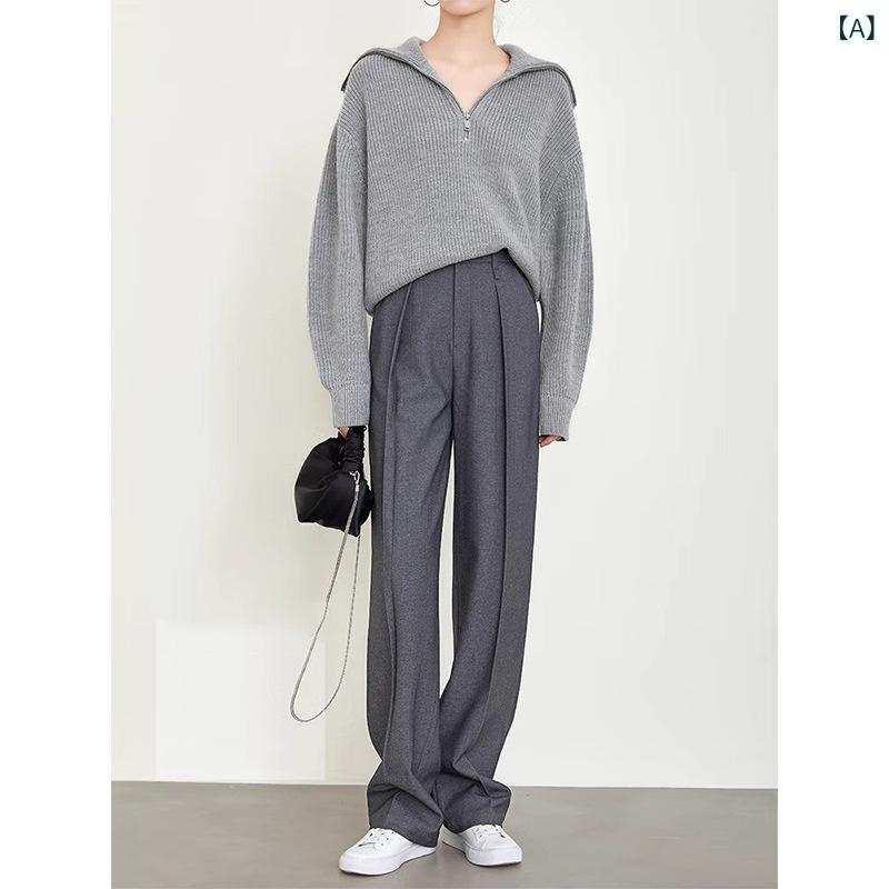 レディース パンツ グレー スーツパンツ ストレート 通勤 きれいめ オフィス カジュアル 細見え 体型カバー 春 かわいい おしゃれ 上品 美脚 ロング センタープレス 黒 大人 高見え シンプル 仕事用 送料無料