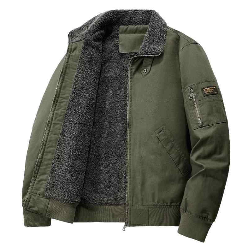 ジャケット メンズ 秋冬 綿100% 厚手 フリース裏地 スタンドカラー ワークスタイル 保暖 アウター カジュアル 通勤用 普段使い 暖か 軽量