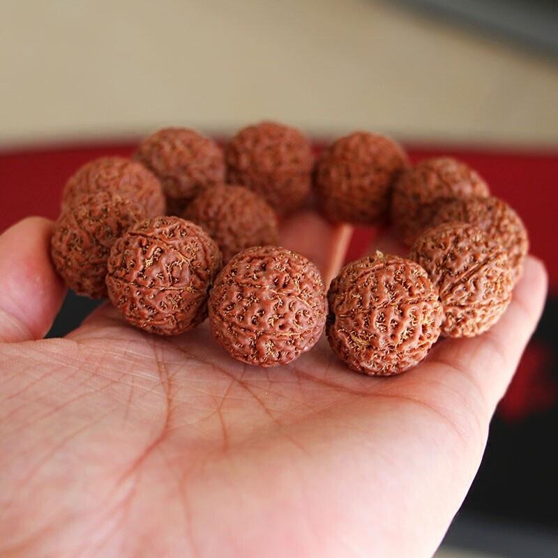 メンズ 菩提子 手串 ネパール産 満肉 大金剛 紅黄皮 種子 六瓣 七瓣 八瓣 九瓣 木の実 アクセサリー 祈祷用 素材 ブレスレット