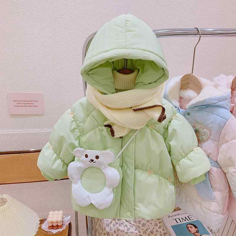 キッズ 女の子 冬用 ダウンコート 厚手 暖か 綿素材 輝く生地 ベビー対応 軽量 吸湿速乾 伸縮性 通勤用 普段使い アウトドア