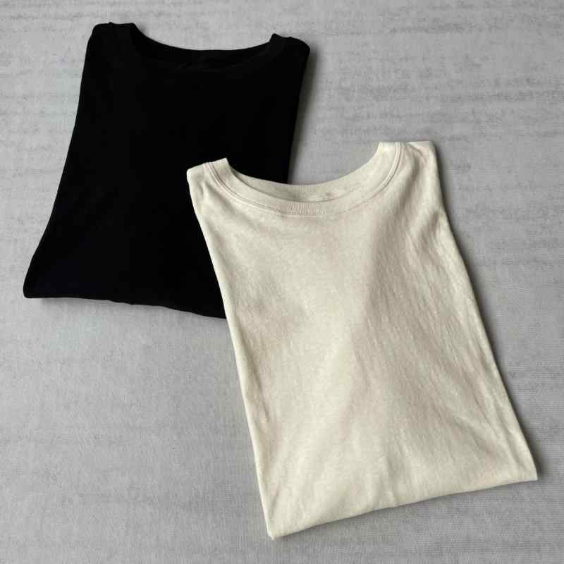 レディース 黒 美脚 影ぼうし 100 綿 立体 繭形 切り立てる ! 丸 襟は 軽くて 好いたらしいで ゆったりしています。