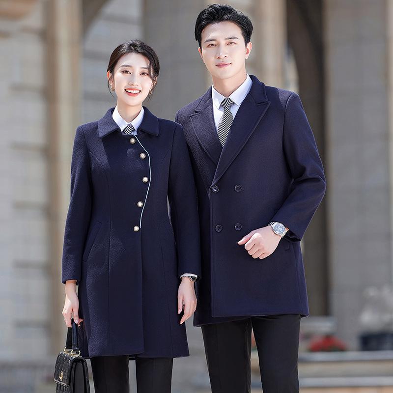 コート メンズ レディース 中長丈 ウール混 ビジネス用 ホテル制服 冬用 暖か アウター 高級感 保温 通勤 通年 形状 機能 素材 用途