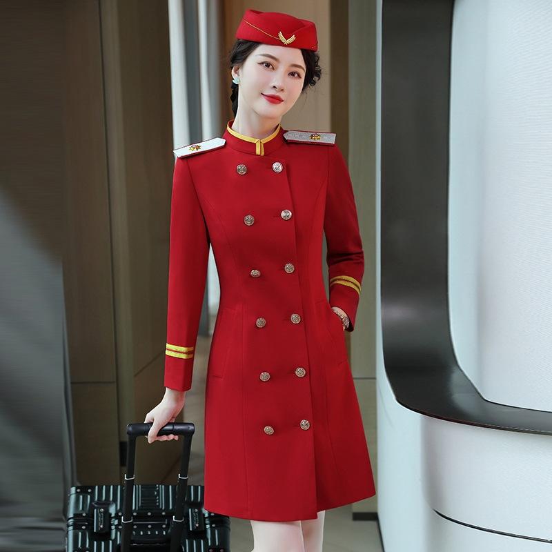 レディース 赤 長袖 ダブルブレスト コート グ バンド 鼓隊 管楽隊 制服 アウター ワンピース パレード 衣装 ユニフォーム