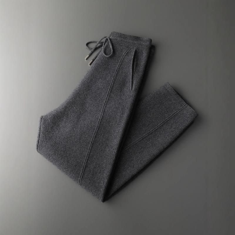 メンズ 秋冬 厚手 ニット パンツ 単色 中縫い 裾絞り 束脚 カジュアル ズボン 暖かみ 柔らかい 普段使い