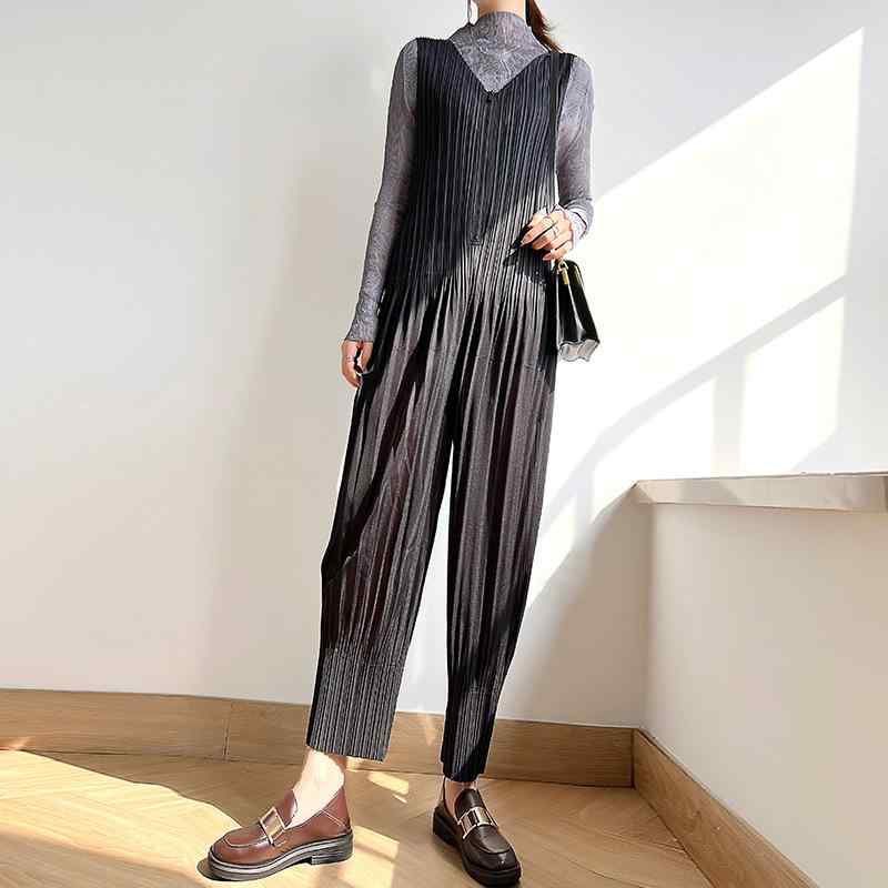 レディースワイドパンツ 分かりやすい 成年者心地よい 筋目 飛び降りる背広 レディース ノースリーブ Vのど首 レディース 春夏 リヴァーシブル 心地よい ズボン下 九分丈 飛び降りる背広