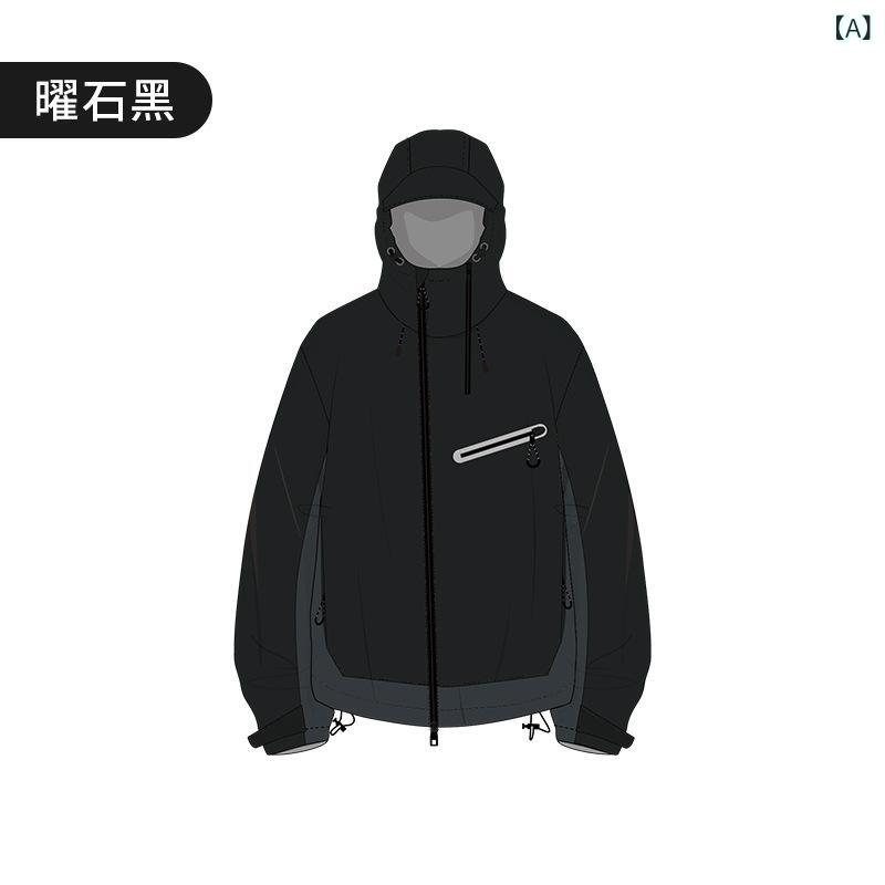 アウトドア 防水 ジャケット メンズ レディース 通気性 軽量 防風性 ツートンカラー シームシール 吸湿速乾 撥水 ハイキング キャンプ|アクセルジャパン