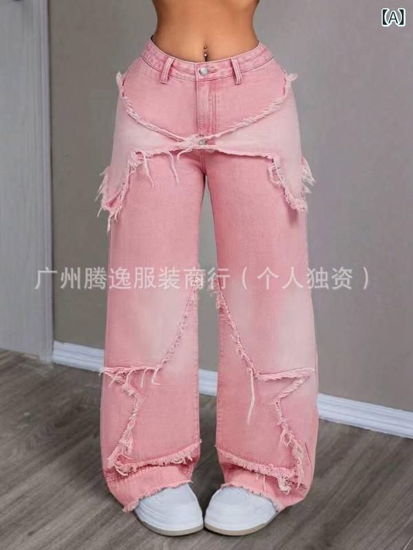 レディース ジーンズ カーゴパンツ 細工物ズボン下 伸ばすこと原材料 綿織物混紡 紡績 か細い相応う 青み系 カジュアルボトムス 日常使い走り 通い相応う