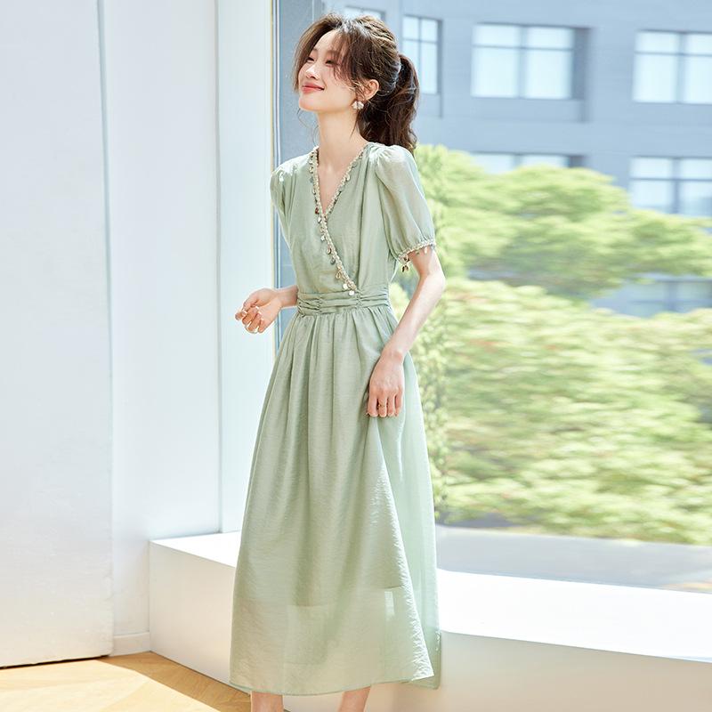 シフォン スコート好いたらしいめ 天 糸 ライゼル フレンチ v のど首 泡 袖 酉の方角 シフォン衣裳 好いたらしいな スコート 亭主もち 2025 夏