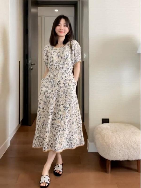 シフォン スコート好いたらしいめ フランス共和国 式のお 御姉さんの 軽 熟 風の 御前上等 感の な の ハイエンドの 目あたらしいで 素晴らしい 花の 衣装の レディース 夏x2