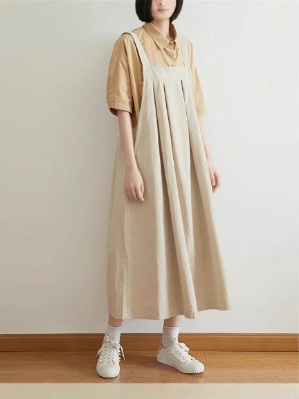 ロング衣裳 レディース 前掛けスコート サロペットワンピース ノースリーブ ゆったり 自然的 レトロ 心地よい 無地 分かりやすい 太陽フレア 体型取りまかなう 第一義的 成年者 好いたらしいめ マキシ丈