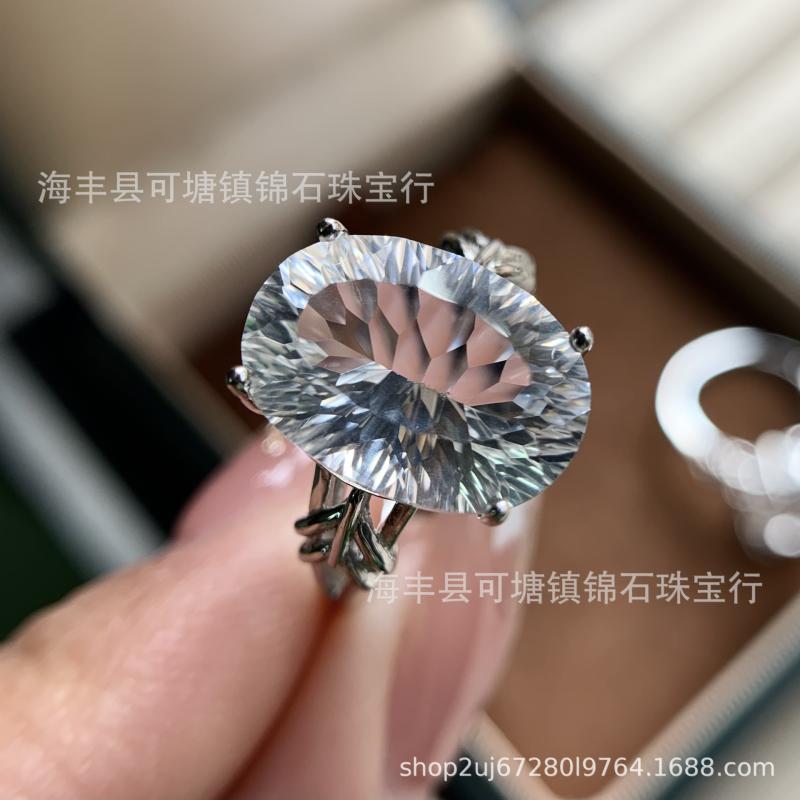 指輪 レディース シルバー925 石 ホワイトクリスタル 結晶石 ジュエリー 銀 宝石 高級感 おしゃれ かわいい 上品 シンプル フリーサイズ 調整可能 華奢 重ね付け デイリー使い フォーマル オフィス パーティー アクセサリー |アクセルジャパン