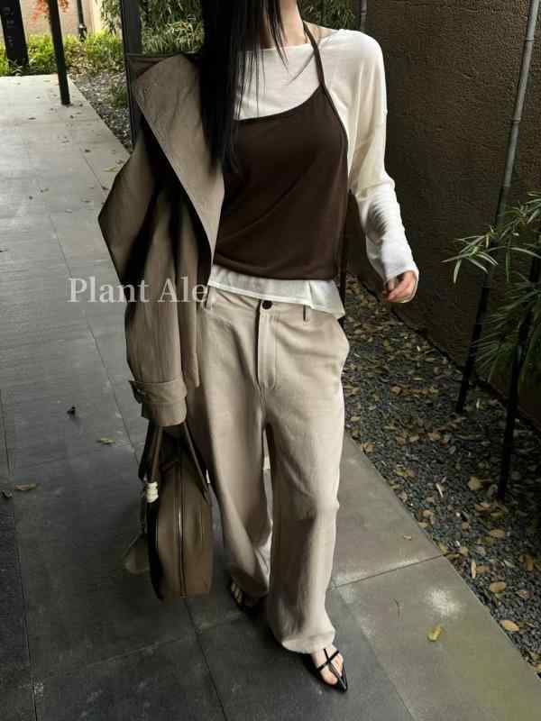春夏 レディース ストレートパンツ リネン 素材 小柄向け シンプル 高級感 軽量 伸縮性 吸湿速乾 普段使い ファッション アイテム|アクセルジャパン