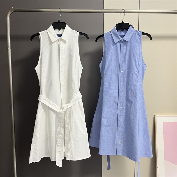 ワンピース レディース 大きいサイズ 体型カバー 着痩せ 細見え 膝丈 ウエストマーク ノースリーブ 刺繍入り ポロ襟 襟付き ブラウスワンピ 襟付きワンピース フレアスカート 普段使い 通勤用 上品 高級感 再生繊維 綿混素材 通気性 柔らかい 伸縮性｜アクセルジャパン