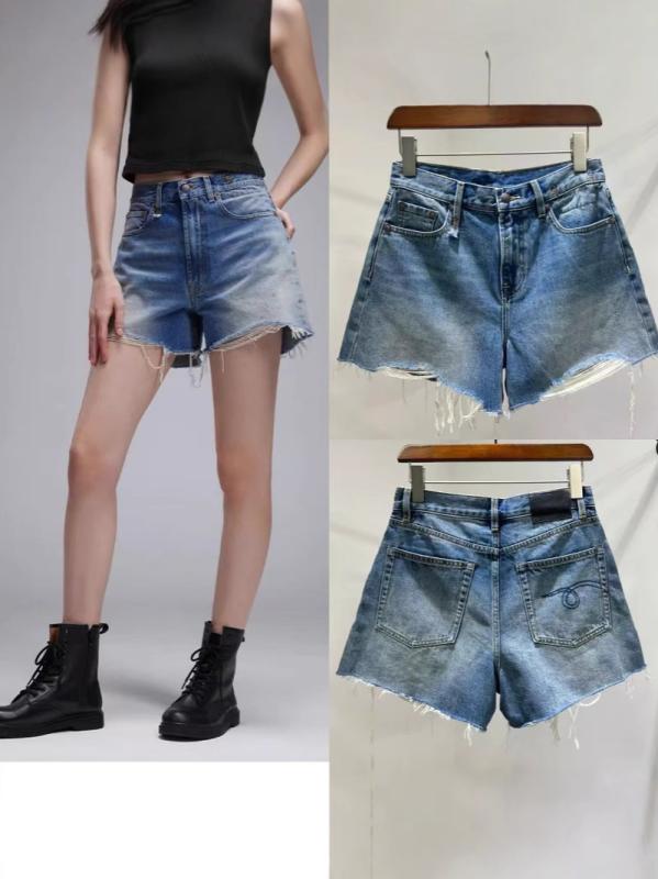 ショートパンツ レディース 大きいサイズ ハイウエスト デニム Aライン 裾フリンジ 切り替え ゆったり 体型カバー 着痩せ 細見え 普段使い カジュアル スタイルアップ 脚長効果 コットン素材 無地 シンプル 春夏 アウトドア ボトムス|アクセルジャパン