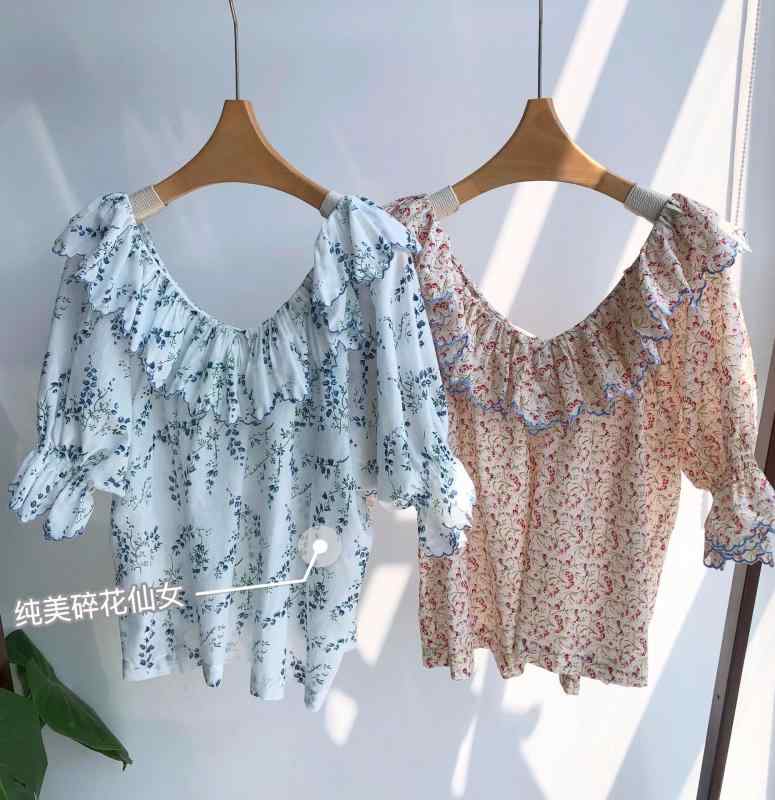ブラウス レディース 半袖 フレンチガーリー レトロ かわいい 田園風 荷葉襟 刺繍 花柄 娃娃衫 トップス 体型カバー ゆったり 二の腕カバー 着痩せ 体系カバー 大きめ サイズ 普段使い ナチュラル ふんわり フェミニン カジュアル クラシック 春夏｜アクセルジャパン