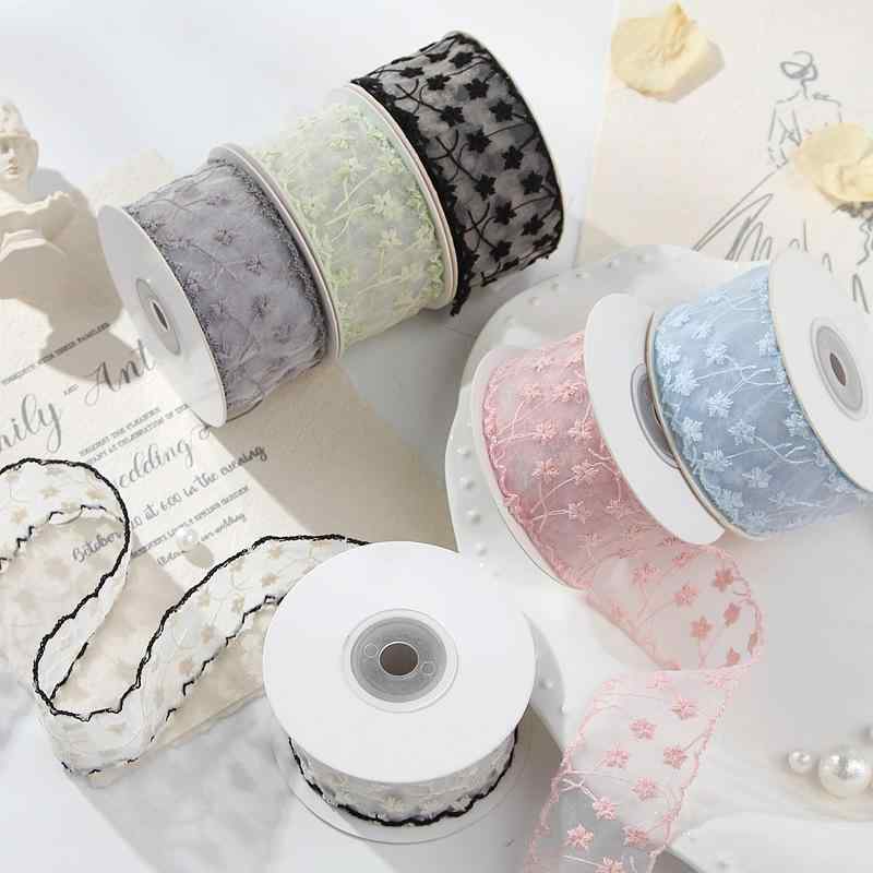 レース 刺繍 透明メッシュ リボン ヘアアクセサリー フリンジ 花柄 蝶結び 靴飾り 帽子飾り 服飾り 素材 装飾 アクセント 華やか ｜アクセルジャパン