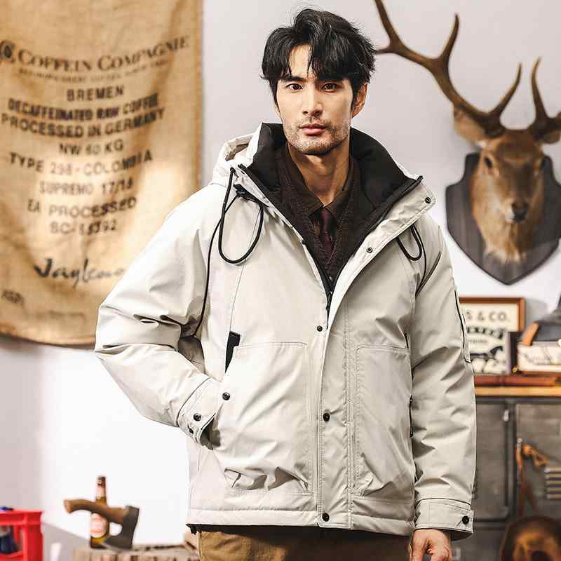 メンズ ダウンパーカ レトロ アメリカンスタイル グラフェン 保温 フード付き 冬用 厚手 アウトドア ワーク コート 暖か 撥水|アクセルジャパン