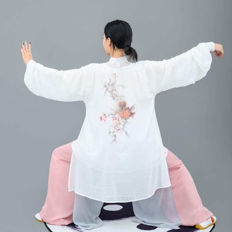 太極拳服 彩色プリント 武術パフォーマンス 3点セット 伸縮性 吸湿速乾 軽量 動きやすい 綿混素材 通年使用｜アクセルジャパン