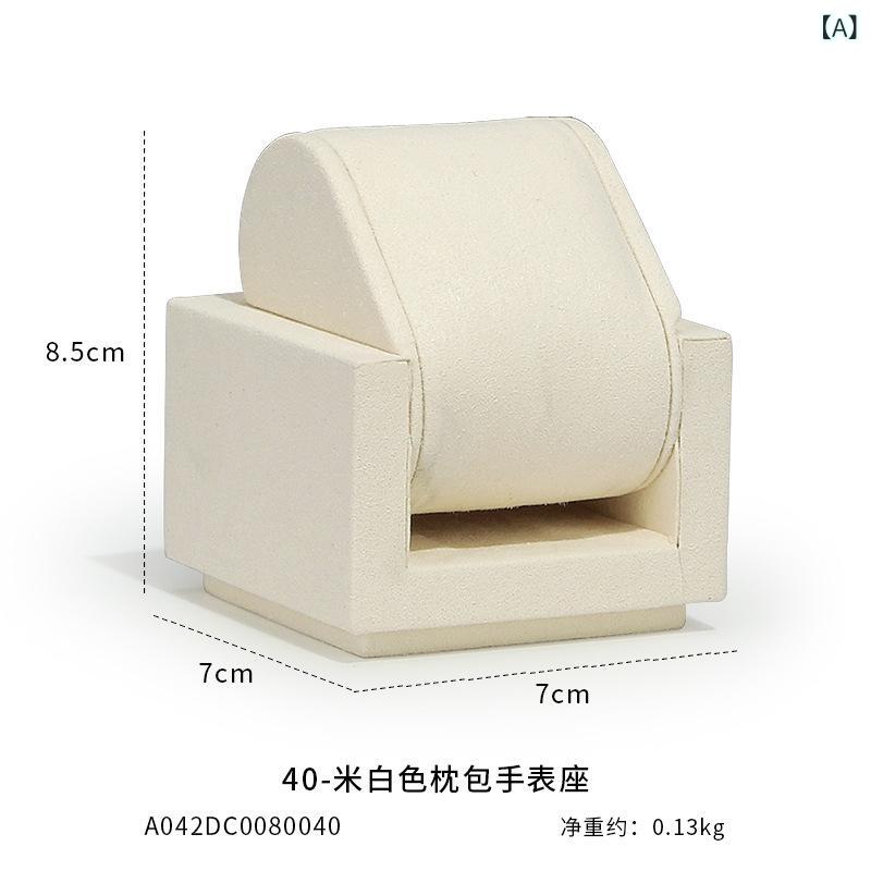 時計スタンド ディスプレイ用 腕時計 展示台 米白色 置物 アクリル製 撮影道具 陳列台 什器 ショップ用 インテリア 雑貨 収納スタンド 整理整頓 腕時計ホルダー 宝石店 ディスプレイ用品 シンプル おしゃれ 店舗備品 卓上 高級感 コレクションケース｜アクセルジャパン