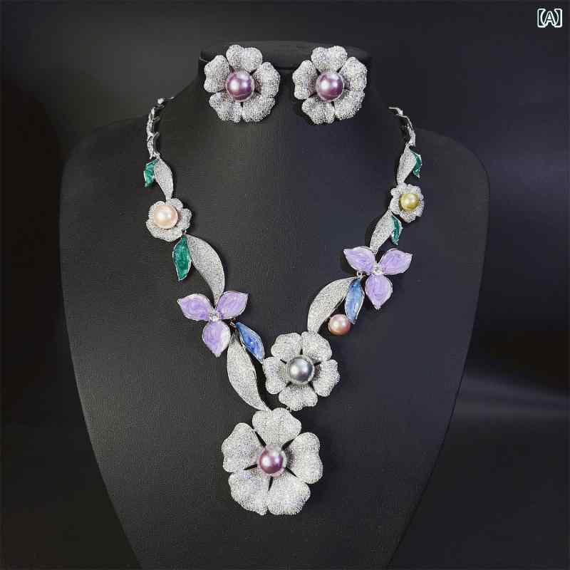 ネックレス レディース セット イヤリング ジルコニア 花 フラワーモチーフ 2点セット アクセサリー ジュエリー 華やか 高級感 結婚式 パーティー 披露宴 お呼ばれ ブライダル パーティー 記念日 誕生日 プレゼント ギフト 贈り物 おしゃれ 大人かわいい|アクセルジャパン