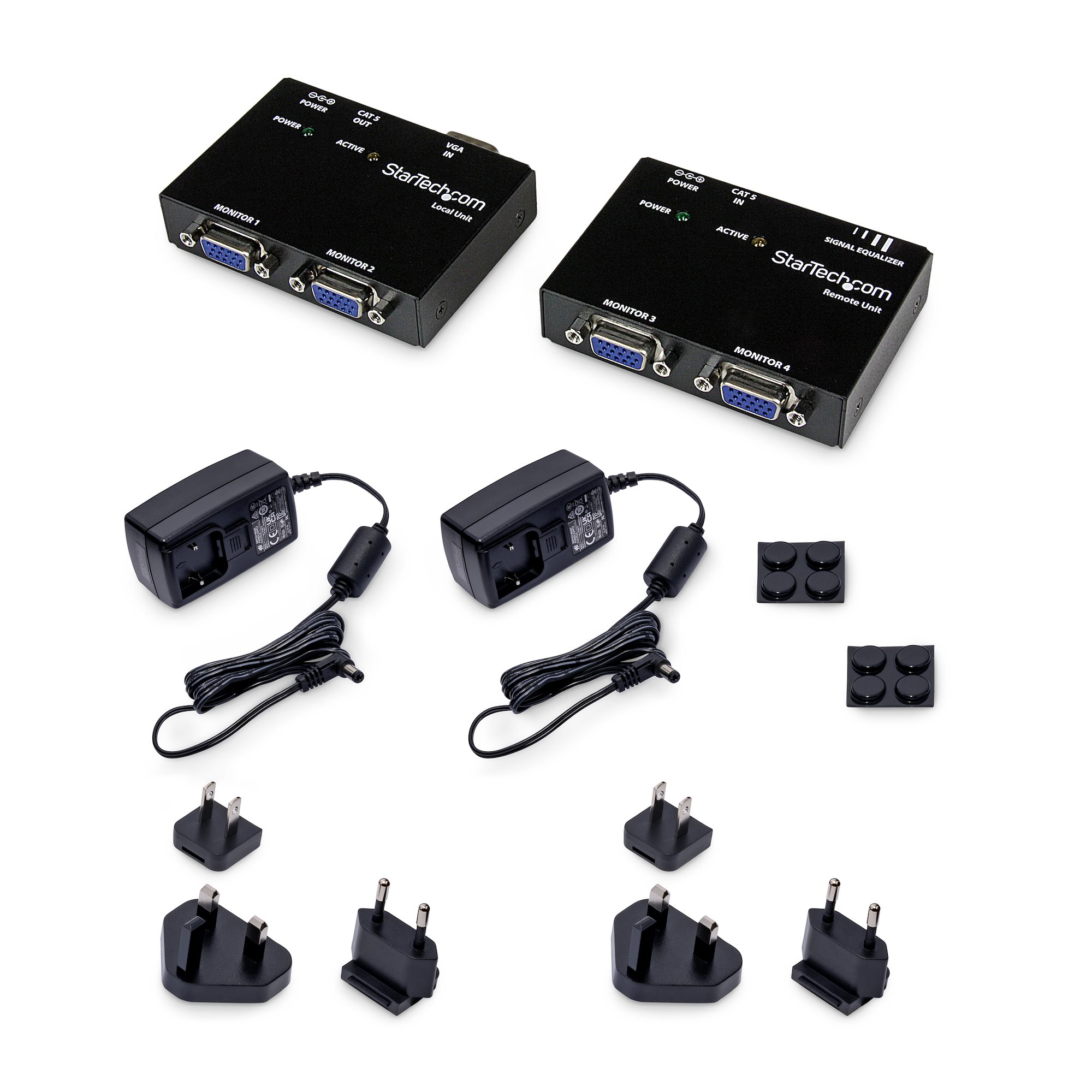 【2年保証】 Cat5対応 VGA/アナログRGB ビデオディスプレイ エクステンダー(延長器) 最大150mまで延長 送信機/受信機セットモデル 【送料無料】 スターテック Startech