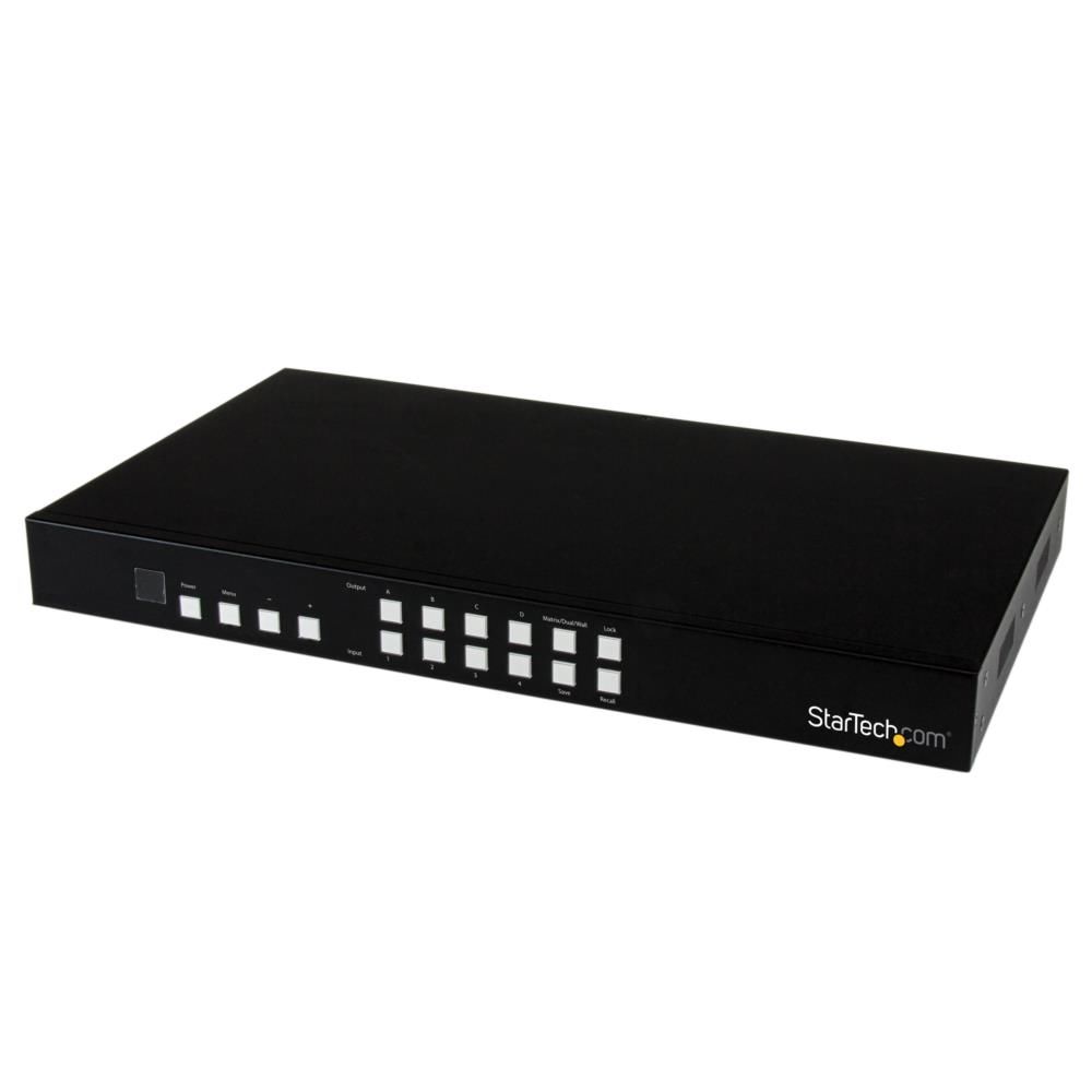 4インプット4最終生産物HDMIマトリックススイッチャ―うつり変わり分かちあう器 映像媒体ウォール ピクチャインピクチャ役立つこと 4x4 HDMIビデオセレクタースプリッター はやりっ児テック StarTech.com 2年引きうける