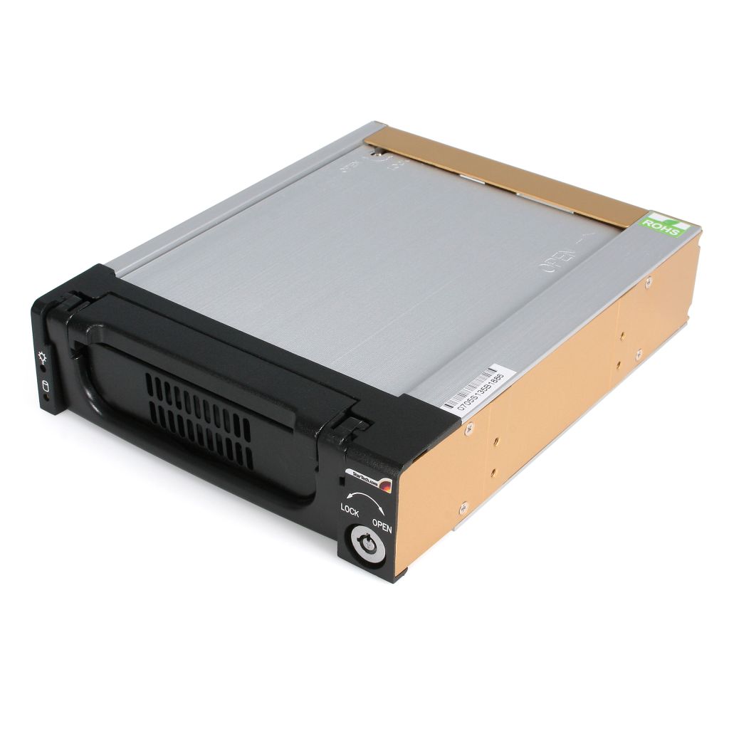 5.25インチベイ内蔵型3.5インチSATA HDD用ハードディスクケース アルミ製ブラック 5.25インチ ハードディスク・リムーバブルケース  送料無料 スターテック Startech 2年保証