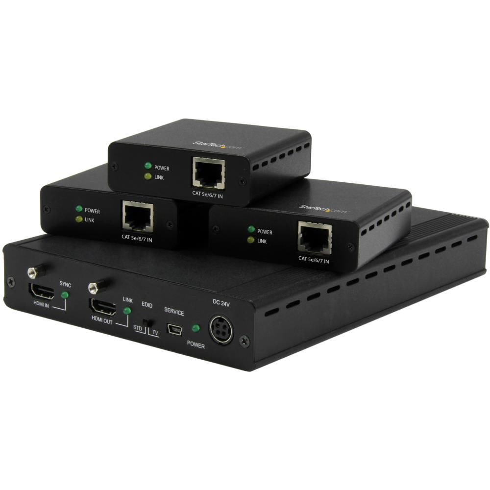 HDBaseT標準尺度相応う3界面HDMIエクステンダー(取りひろげる器)書き割り 変速機機1台 \u0026 傍受機3台 CAT5有線テレビ相応う 1x3 HDMIスプリッター 4K2K相応う 最大限度35m(Ultra 固定ディスク)  最大限度70m(固定ディスク 1080p) はやりっ児テック StarTech.com 2年引きうける